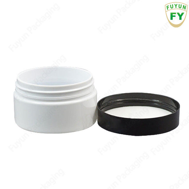 Pojemnik do przechowywania kosmetyków 100 ml biały pusty plastikowy słoik z czarną pokrywką