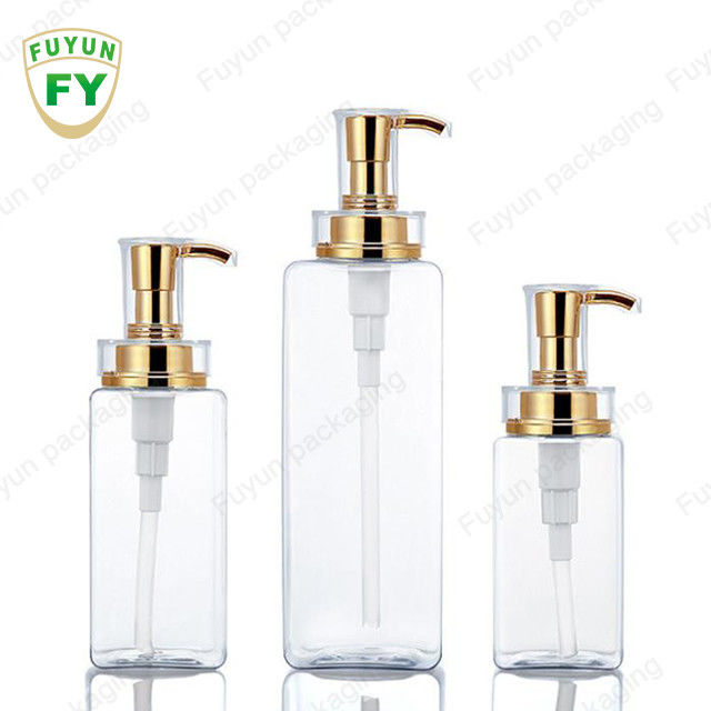 Kwadratowa złota butelka z dozownikiem szamponu 300 ml 400 ml 500 ml