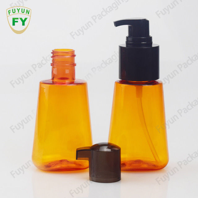 80 ml 2,5 uncji pustych plastikowych butelek z olejem do włosów PET z pompką do balsamu w kolorze pomarańczowym