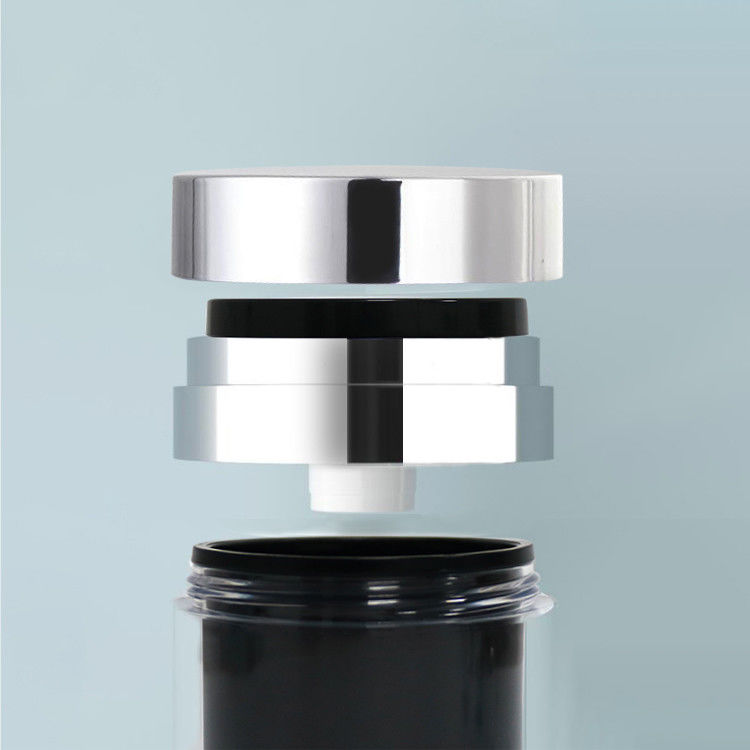 50 ml biały czarny nawilżacz bezpowietrzny słoik do emulsji z nakrętką kosmetyczną w opakowaniu próżniowym