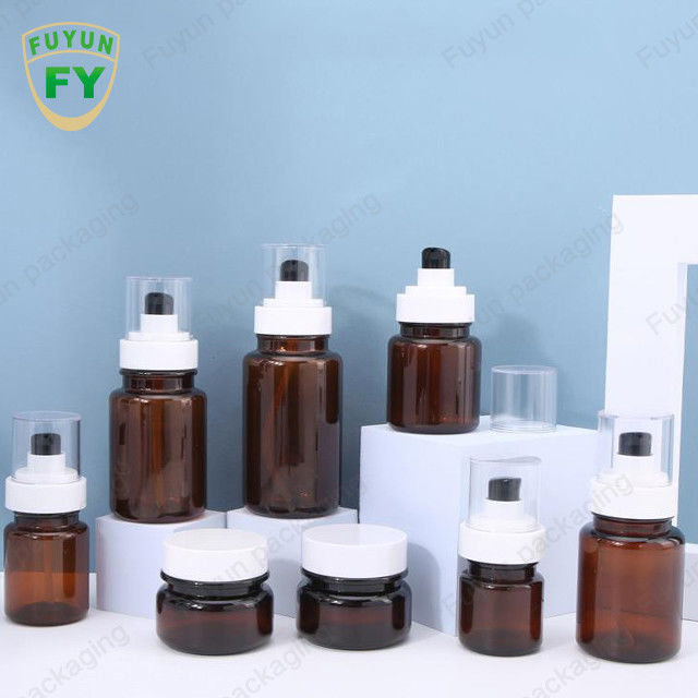 Fuyun 40ml 60ml Amber Skincare Plastikowe butelki z pompką Ciągły spray