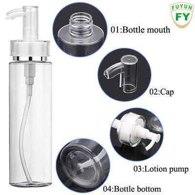 Puste 200 ml plastikowe butelki dozujące z pompką Przezroczysty kolor butelki