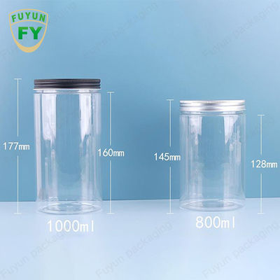 Przezroczysty słoik do przechowywania żywności Cukierki z szerokimi ustami Biały plastik PET 100 ml 300 ml