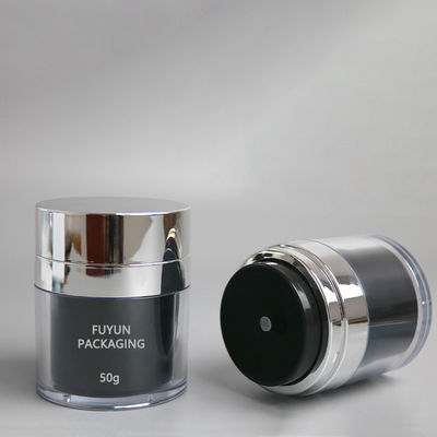50 ml biały czarny nawilżacz bezpowietrzny słoik do emulsji z nakrętką kosmetyczną w opakowaniu próżniowym