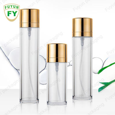 Złota czapka Pusta butelka z rozpylaczem PET 50 ml Cylindryczne opakowanie kosmetyczne