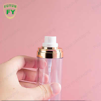 Złota czapka Pusta butelka z rozpylaczem PET 50 ml Cylindryczne opakowanie kosmetyczne