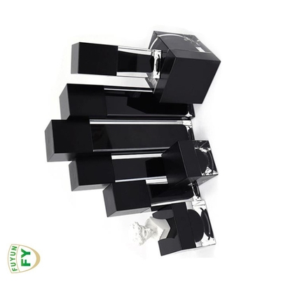 Fuyun 15 ml / 30 ml / 60 ml / 100 ml / 120 ml / 15 g / 30 g / 50 g / 100 g Przezroczysty czarny kształt prostokąta z tworzywa akrylowego podwójna ścianka butelka
