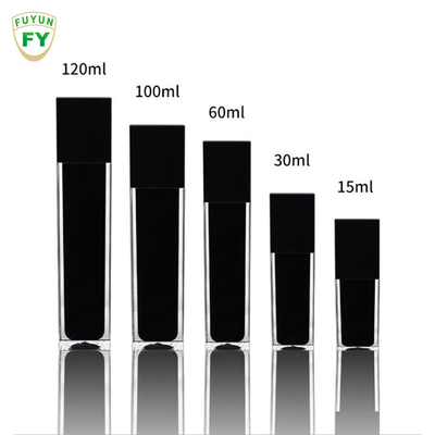 Fuyun 15 ml / 30 ml / 60 ml / 100 ml / 120 ml / 15 g / 30 g / 50 g / 100 g Przezroczysty czarny kształt prostokąta z tworzywa akrylowego podwójna ścianka butelka