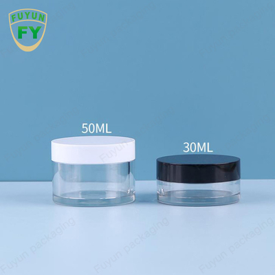 Fuyun 30ml 50ml plastikowy plastikowy przezroczysty szeroki usta usta słoiczek z kremem błotnym do spania