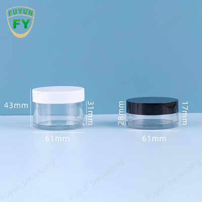 Fuyun 30ml 50ml plastikowy plastikowy przezroczysty szeroki usta usta słoiczek z kremem błotnym do spania