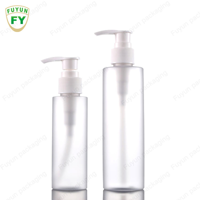 Tłoczone na gorąco okrągłe przezroczyste plastikowe butelki z pompką 100 ml na olejki eteryczne