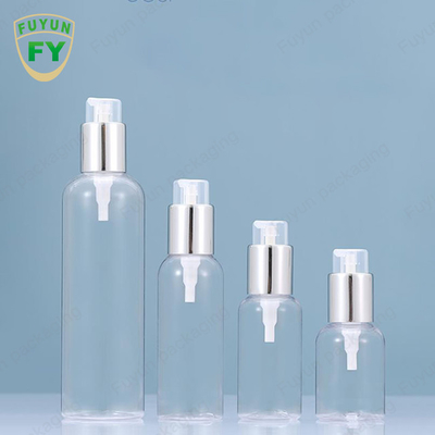 75 ml 100 ml 250 ml Plastikowe butelki z pompką Serum Toner Srebrny pojemnik z pompką do balsamu